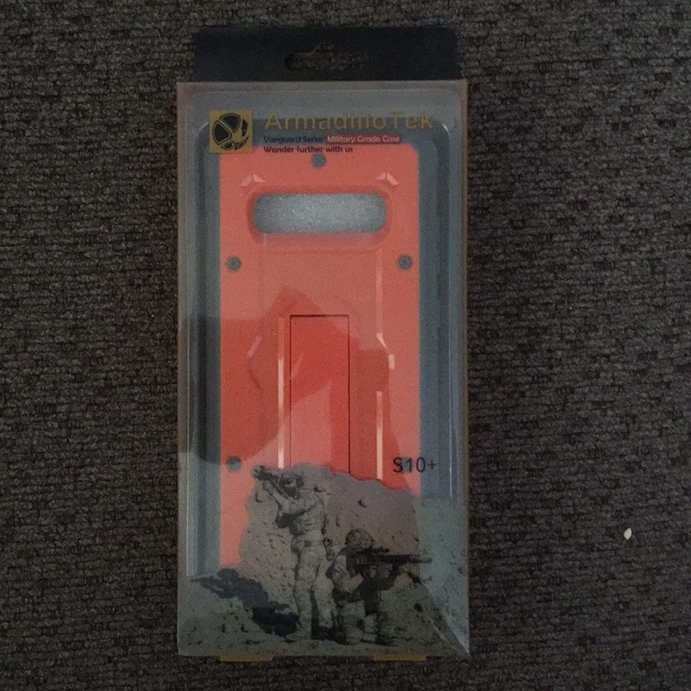 Samsung Galaxy s10+ Orange / Grey Military Case